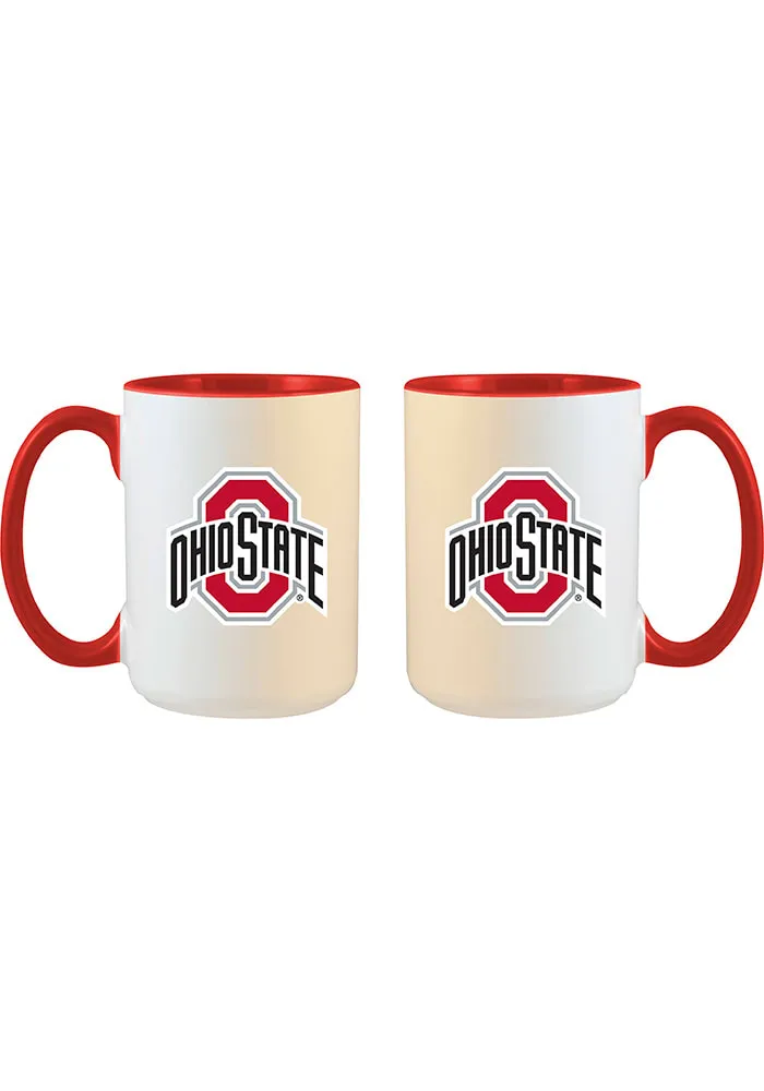 Ohio State Buckeyes 15oz Inner Color White Ceramic Mug - Red