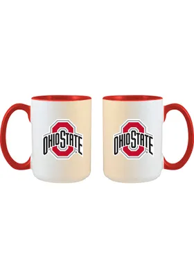 Ohio State Buckeyes 15oz Inner Color White Ceramic Mug - Red