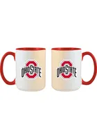 Ohio State Buckeyes 15oz Inner Color White Ceramic Mug - Red