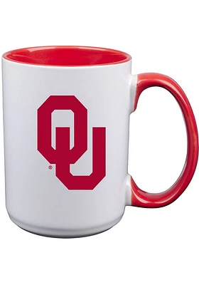 Oklahoma Sooners 15oz Inner Color White Ceramic Mug - Red