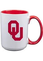 Oklahoma Sooners 15oz Inner Color White Ceramic Mug - Red
