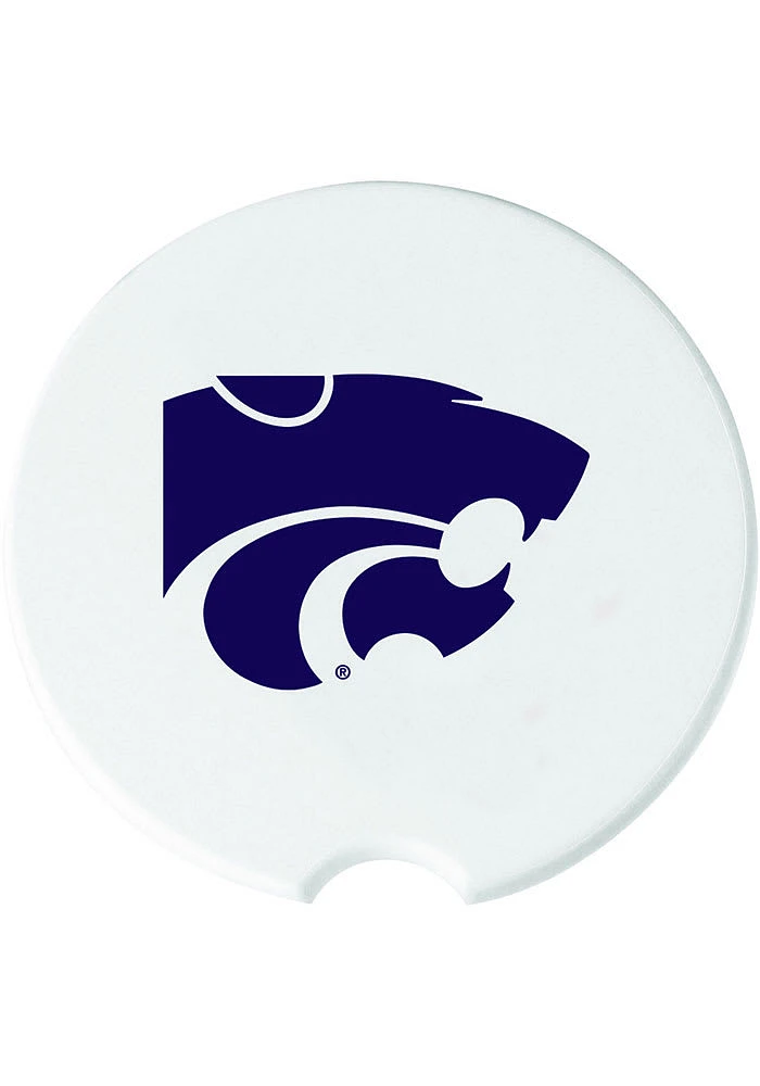 K-State Wildcats Ceramic 2 Pack Car Coaster - White