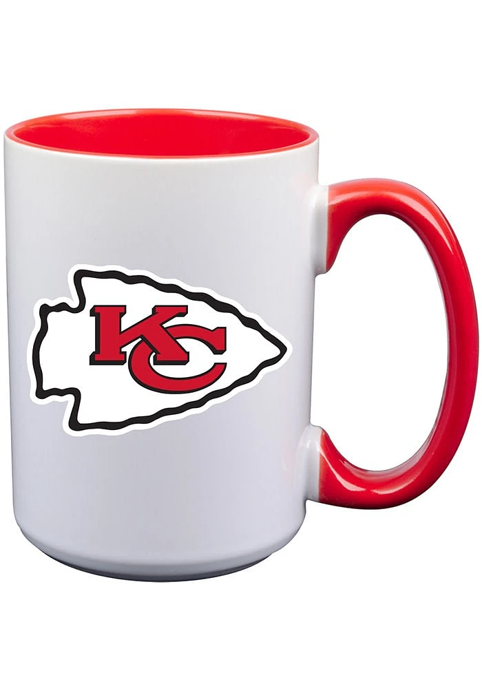 Kansas City Chiefs 15oz Inner Color White Ceramic Mug - Red