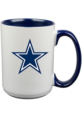 Dallas Cowboys 15oz Inner Color White Ceramic Mug - Navy Blue