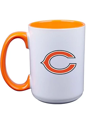 Chicago Bears 15oz Inner Color White Ceramic Mug - Orange