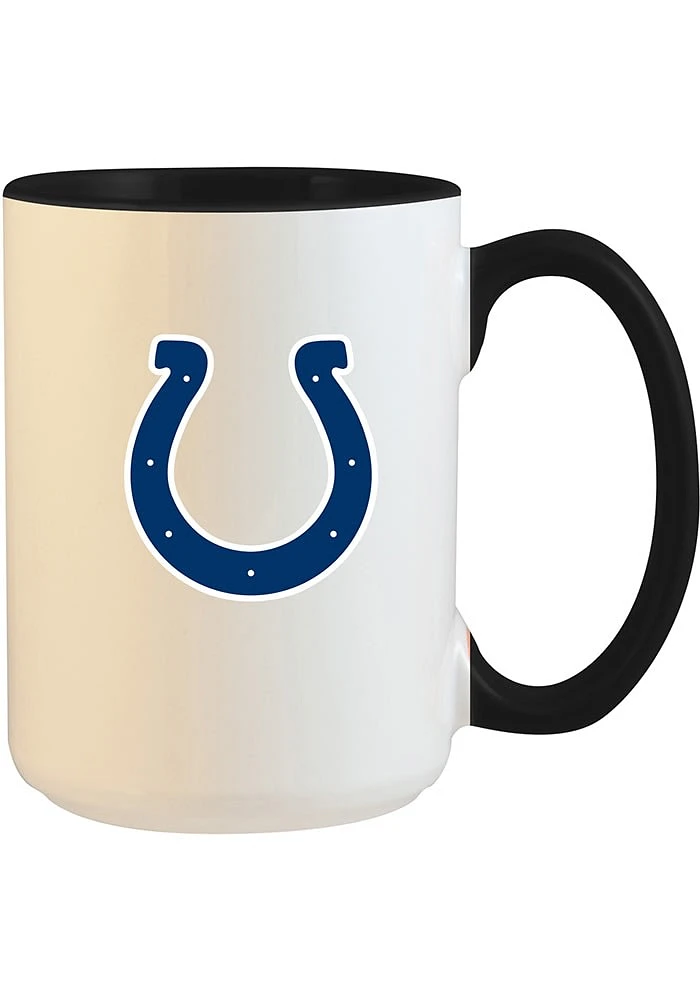 Indianapolis Colts 15oz Inner Color White Ceramic Mug - Navy Blue