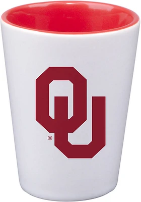 Oklahoma Sooners 2oz Inner Color White Ceramic Shot Glass