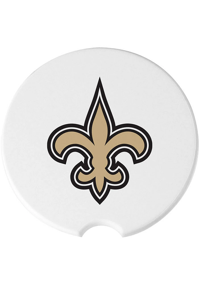 New Orleans Saints Ceramic 2 Pack Car Coaster - White
