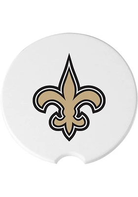 New Orleans Saints Ceramic 2 Pack Car Coaster - White