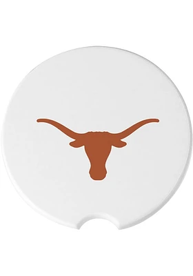 Texas Longhorns Ceramic 2 Pack Car Coaster - White
