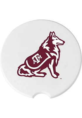 Texas A&M Aggies Ceramic 2 Pack Car Coaster - White