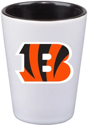 Cincinnati Bengals 2oz Inner Color White Ceramic Shot Glass