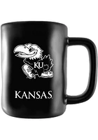 Kansas Jayhawks 15oz Black Etched Ceramic Mug - Black