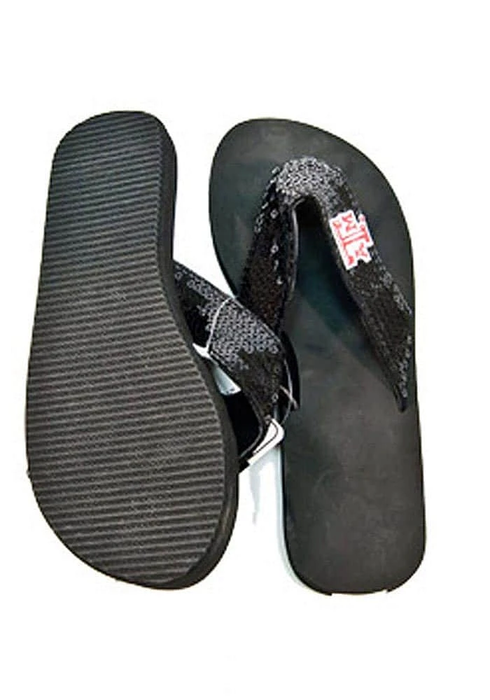 Texas A&M Aggies Black Sequin Womens Flip Flops