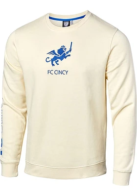 FC Cincinnati Mens White Tonal Crest Long Sleeve Fashion Sweatshirt