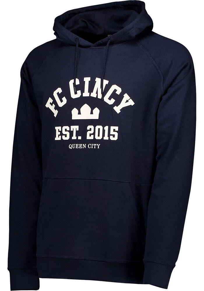 FC Cincinnati Mens Navy Blue Heart and Soul Long Sleeve Hoodie