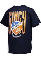 FC Cincinnati Navy Blue Bold Wordmark Short Sleeve T Shirt