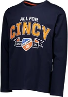 FC Cincinnati Navy Blue Arch Banner Long Sleeve T Shirt