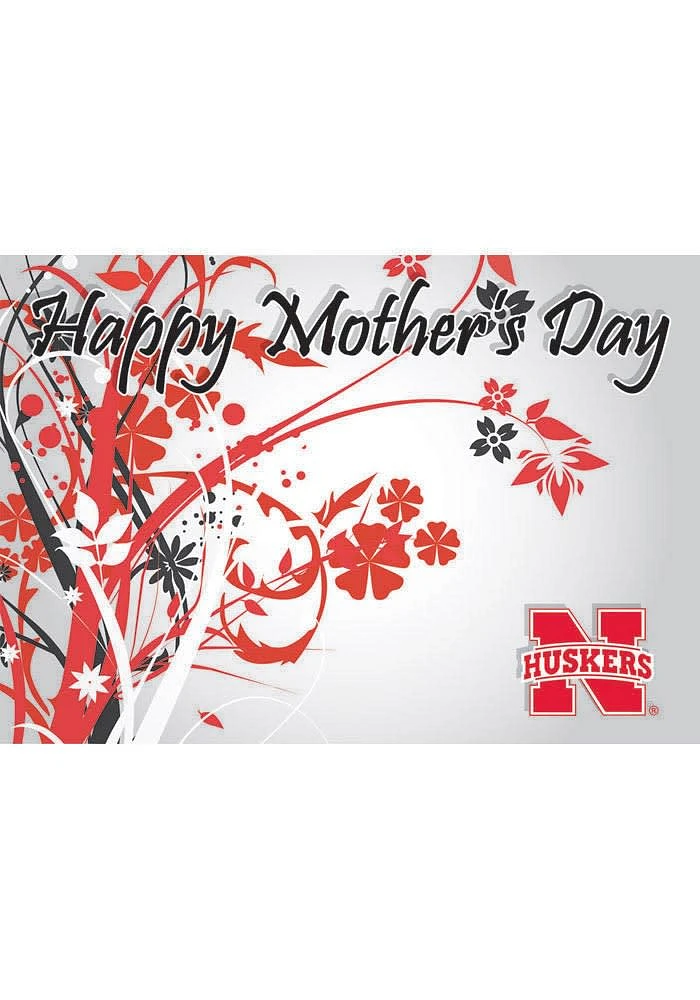 Nebraska Cornhuskers Mothers Day Card - White