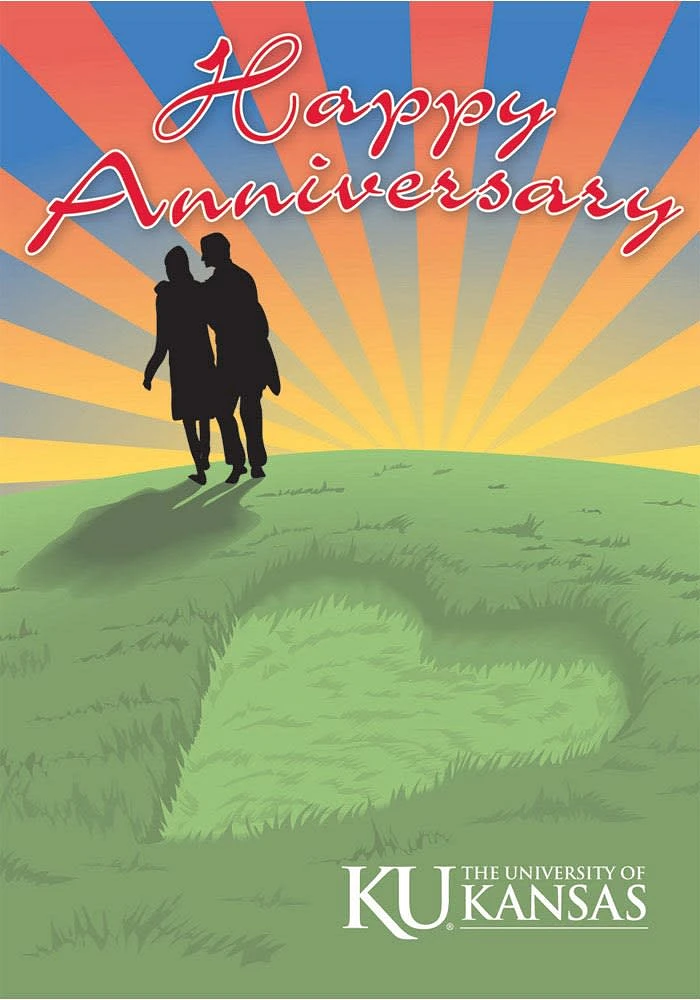 Kansas Jayhawks Anniversary Card - Green