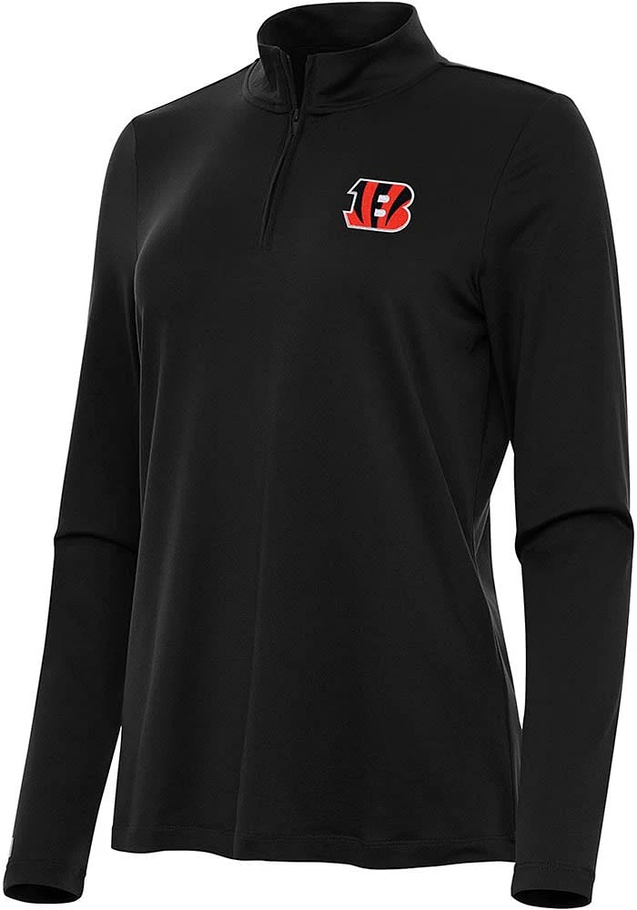 Antigua Cincinnati Bengals Womens Black Reprocess Recycled Qtr Zip