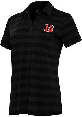 Antigua Cincinnati Bengals Womens Tunnel Short Sleeve Polo Shirt