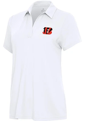 Antigua Cincinnati Bengals Womens Era Short Sleeve Polo Shirt