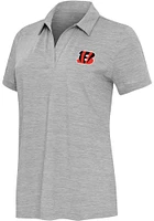 Antigua Cincinnati Bengals Womens Layout Short Sleeve Polo Shirt