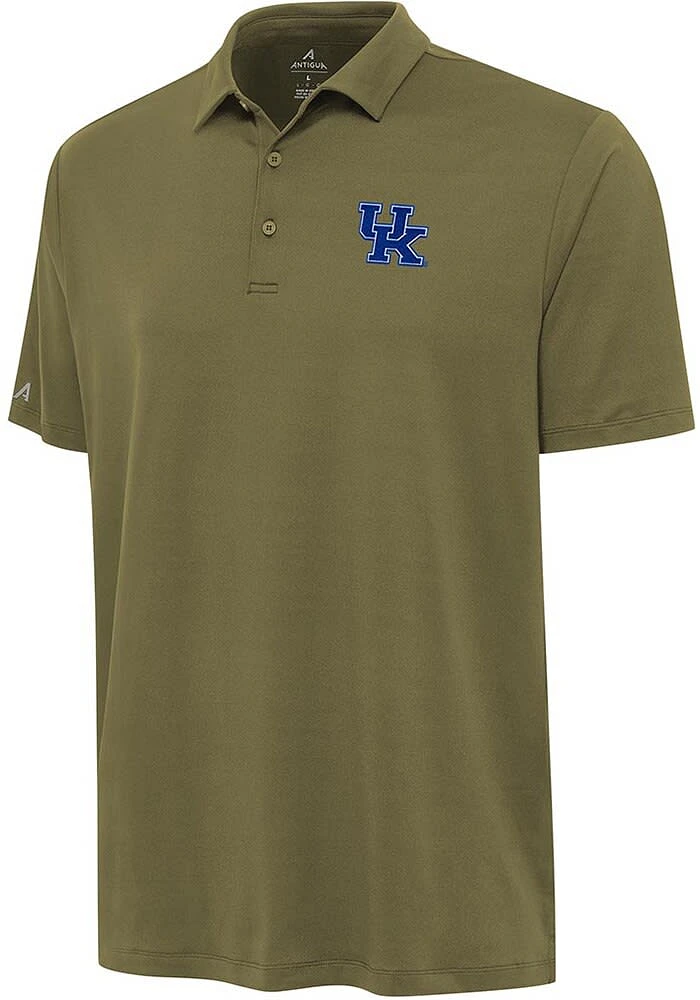 Antigua Kentucky Wildcats Mens Olive Reprocess Recycled Short Sleeve Polo