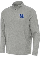 Antigua Kentucky Wildcats Mens Subtle Long Sleeve Qtr Zip Pullover