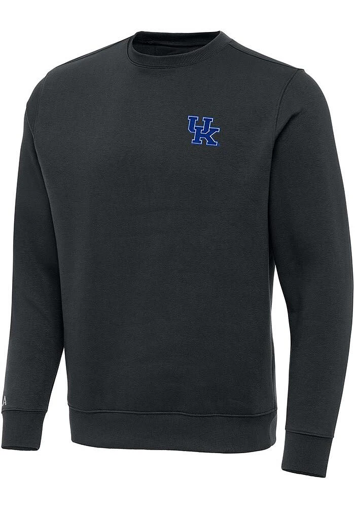 Antigua Kentucky Wildcats Mens Charcoal Victory Long Sleeve Crew Sweatshirt