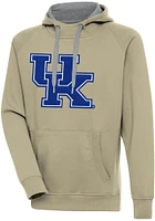 Antigua Kentucky Wildcats Mens Khaki Full Front Victory Long Sleeve Hoodie