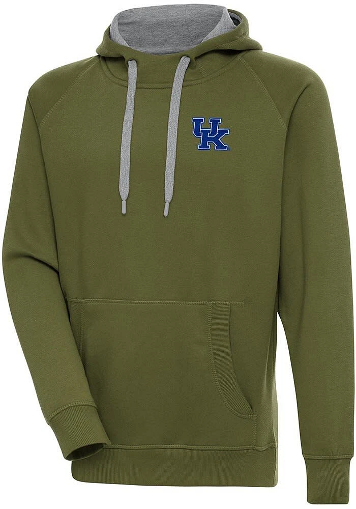 Antigua Kentucky Wildcats Mens Olive Victory Long Sleeve Hoodie