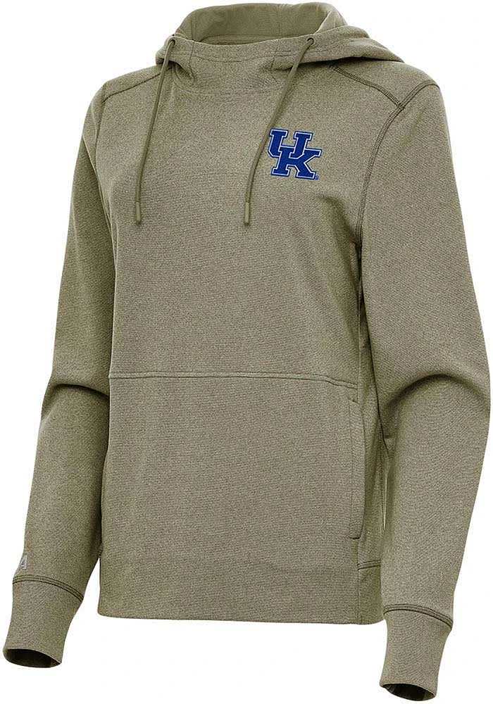 Antigua Kentucky Wildcats Womens Olive Justice Hooded Sweatshirt