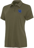 Antigua Kentucky Wildcats Womens Olive Reprocess Recycled Short Sleeve Polo Shirt