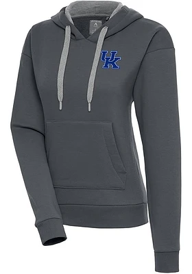 Antigua Kentucky Wildcats Womens Charcoal Victory Hooded Sweatshirt