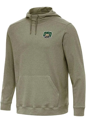 Antigua Ohio Bobcats Mens Olive Cloud Long Sleeve Hoodie