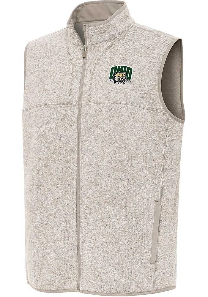 Antigua Ohio Bobcats Mens Oatmeal Fortune Sleeveless Jacket