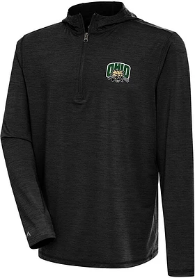 Antigua Ohio Bobcats Mens Tidy Long Sleeve Qtr Zip Pullover