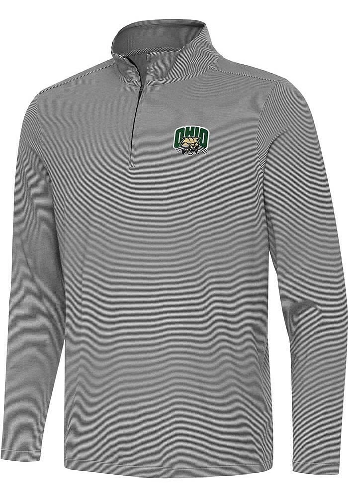 Antigua Ohio Bobcats Mens Twine Long Sleeve 1/4 Zip Pullover