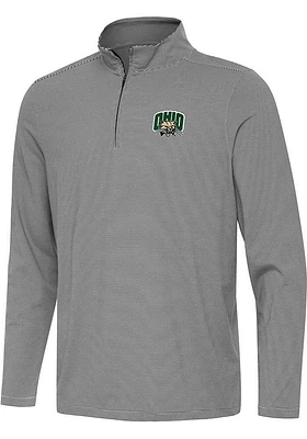 Antigua Ohio Bobcats Mens Twine Long Sleeve Qtr Zip Pullover