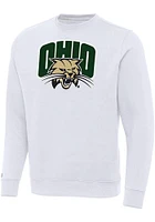 Antigua Ohio Bobcats Mens Full Front Victory Long Sleeve Crew Sweatshirt