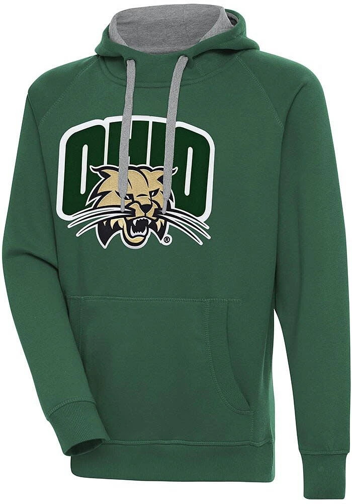 Antigua Ohio Bobcats Mens Full Front Victory Long Sleeve Hoodie