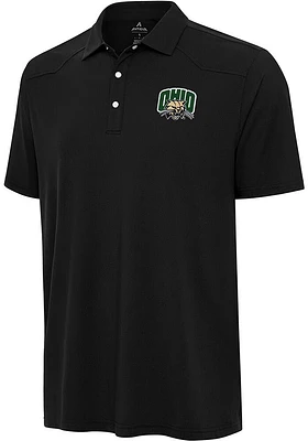 Antigua Ohio Bobcats Mens Western Short Sleeve Polo