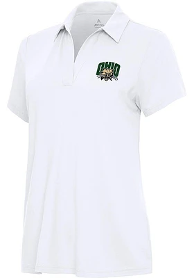 Antigua Ohio Bobcats Womens Era Short Sleeve Polo Shirt