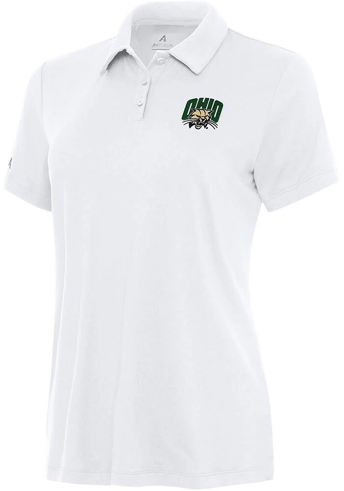 Antigua Ohio Bobcats Womens Reprocess Recycled Short Sleeve Polo Shirt