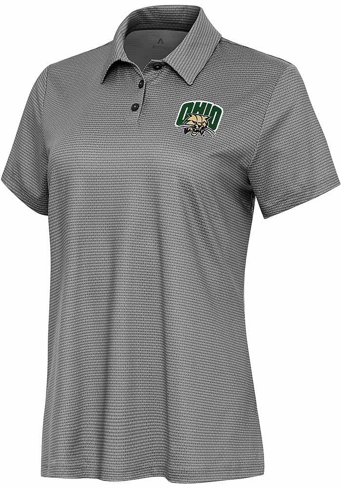 Antigua Ohio Bobcats Womens White Rings Short Sleeve Polo Shirt