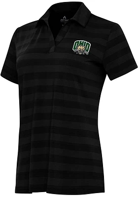 Antigua Ohio Bobcats Womens Tunnel Short Sleeve Polo Shirt