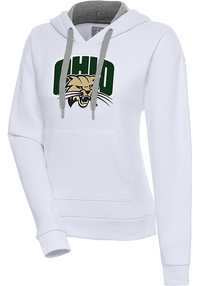 Antigua Ohio Bobcats Womens Full Front Victory Hooded Sweatshirt