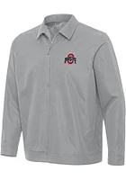 Antigua Ohio State Buckeyes Mens Grey Pivot Light Weight Jacket